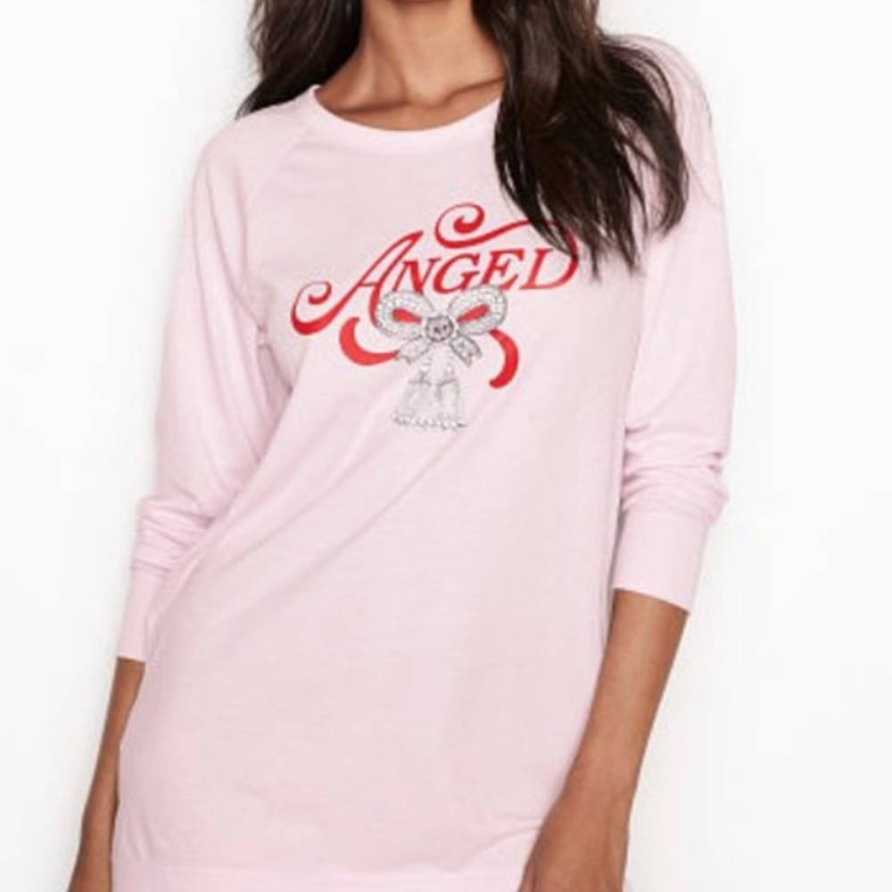 Victoria’s Secret Angel Sleep shirt pale pink red